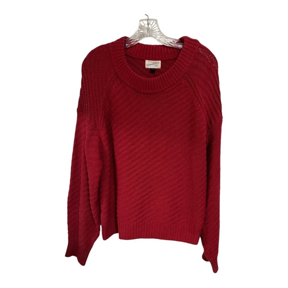 Universal Thread Red Textured Knit Sweater Women’s XL Crewneck Long Sleeve